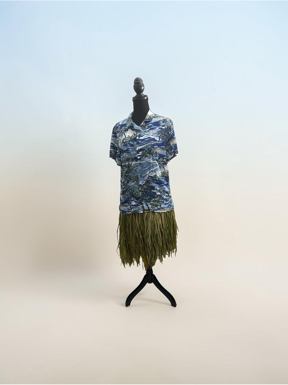 Tropical Blue & Olive Hawaiian Shirt